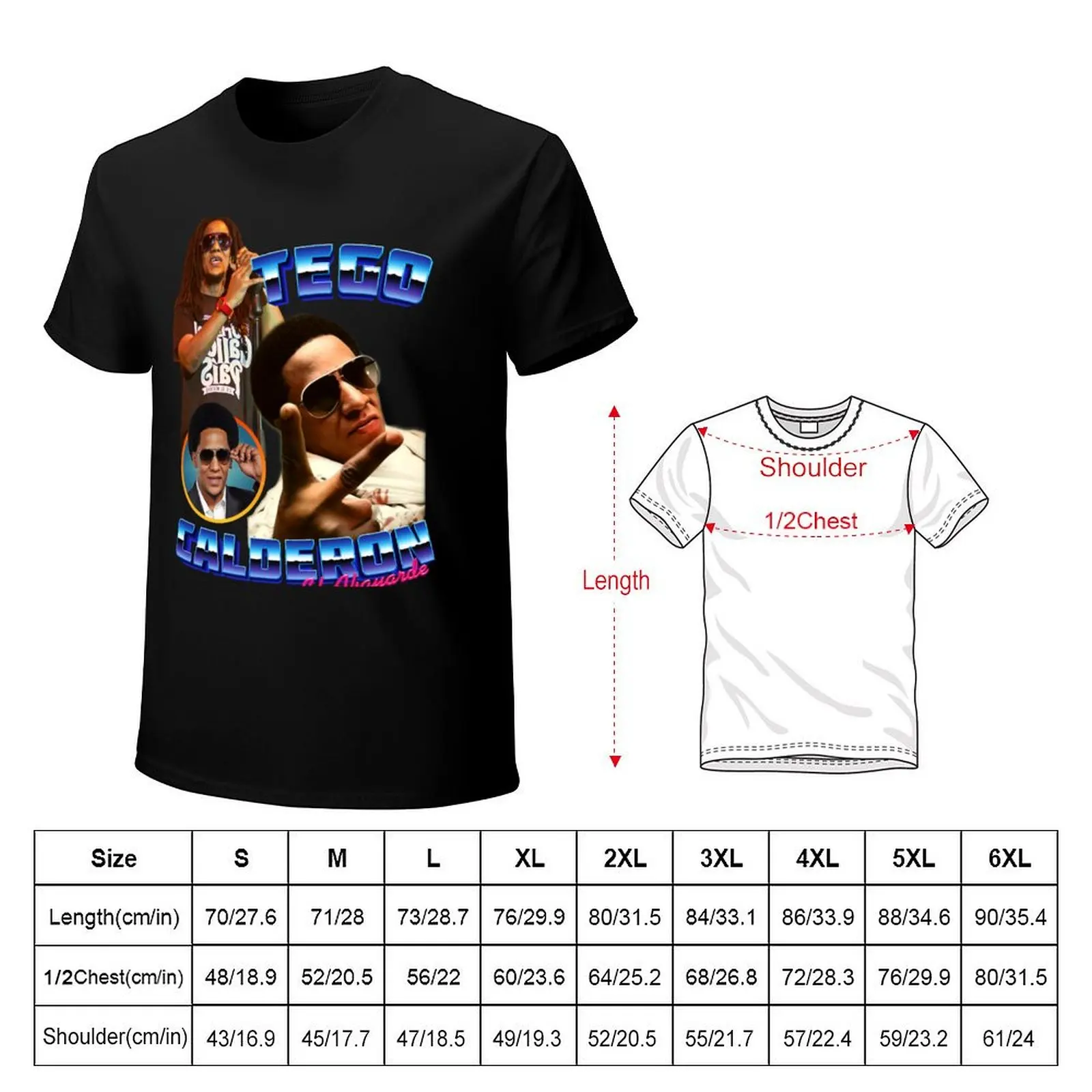 Tego Calderon Retro T-Shirt Large Size Soft Cotton T-Shirt