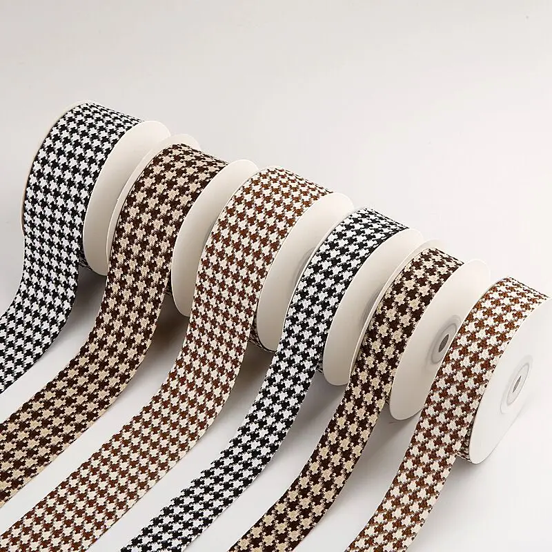 10 yardas 25MM 40MM rejilla a cuadros enrejado cinta de mil pájaros materiales hechos a mano tocado lazos para el cabello accesorios de ropa manualidades