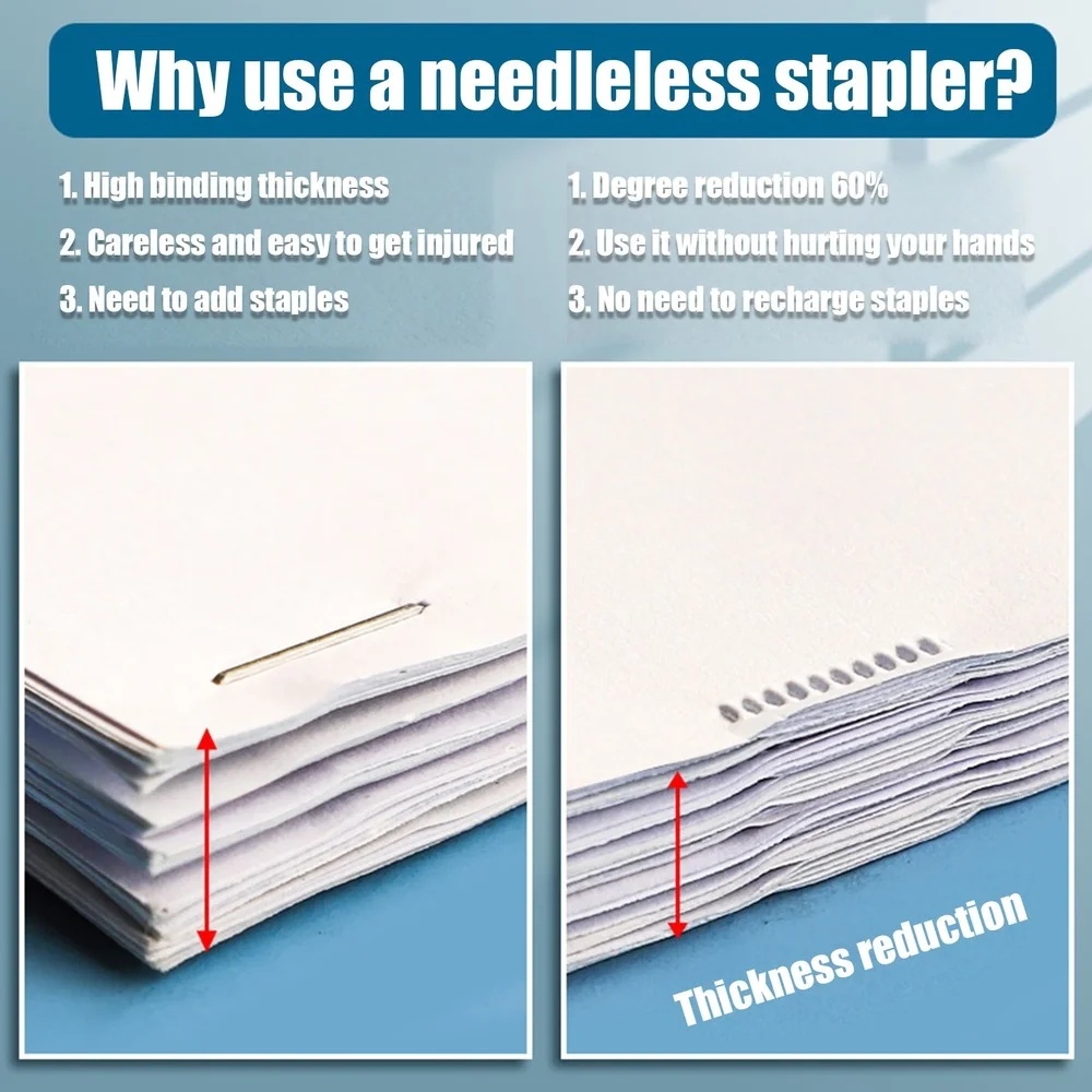 Nailless Stapler Saves Time and Effort Needleless Handheld Stapler Mini Portable Stapler SLN-MPH105