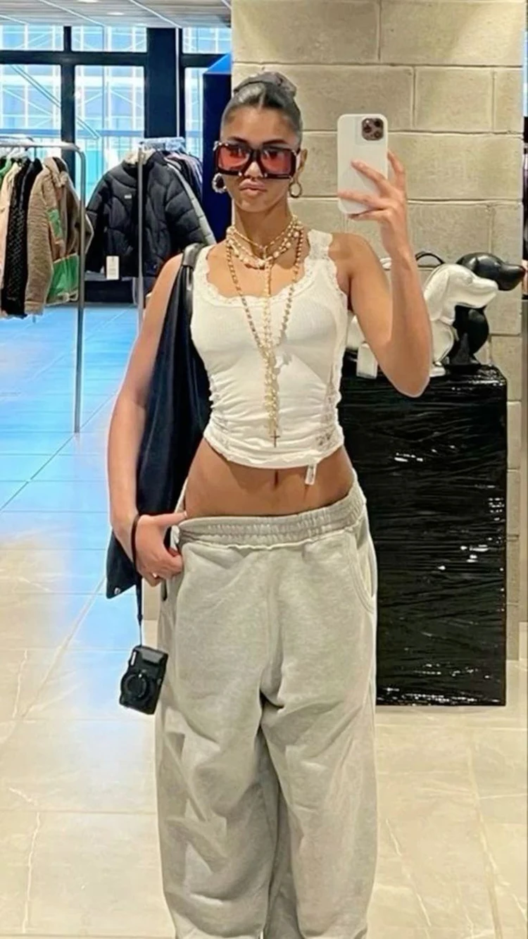 American Baggy Women Gray Sweatpants Oversized Korean Fashion Jogger Basic Pants Men Hip Hop Streetwear Casual Harajuku Trousers