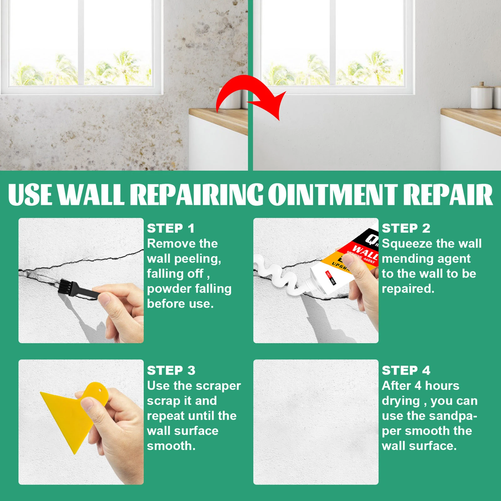 

100g Wall Spackle Repair Paste Strong Coverage Ability Paste Patch Cream Suitable for Making Wall Smoother