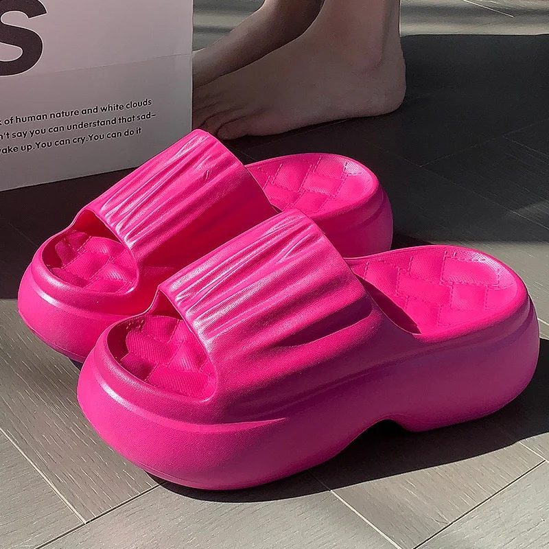 Height Increasing EVA Platform Slides For Women High Anti-Slip Thick Vintage Retro Summer Sandals Casual Outdoor Wear Slippers image 5