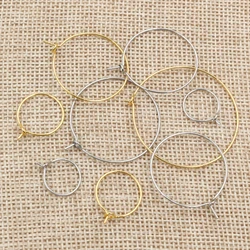 50Pcs 12 15 20 25 30 35 40Mm 316 Rvs Vergulde Hoops Oorbellen Big Circle Oor draad Hoepels Oorbellen Draden Bevindingen