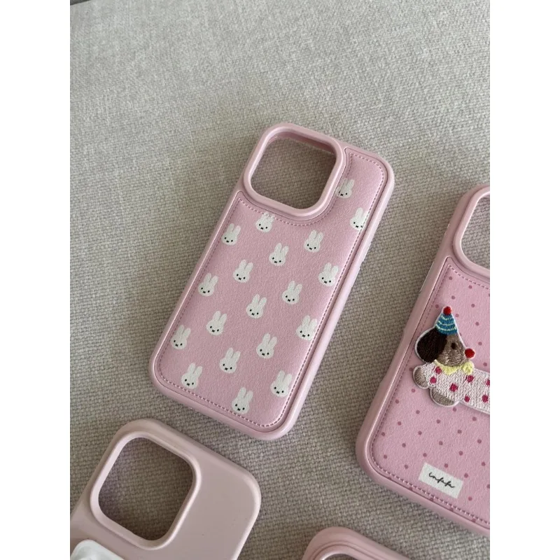 حافظة هاتف Kawaii Miffy الجديدة سلسلة وردية كرتونية شاملة مضادة للسقوط مناسبة لهاتف آيفون 17 16 15 14 13 12 11promax #3