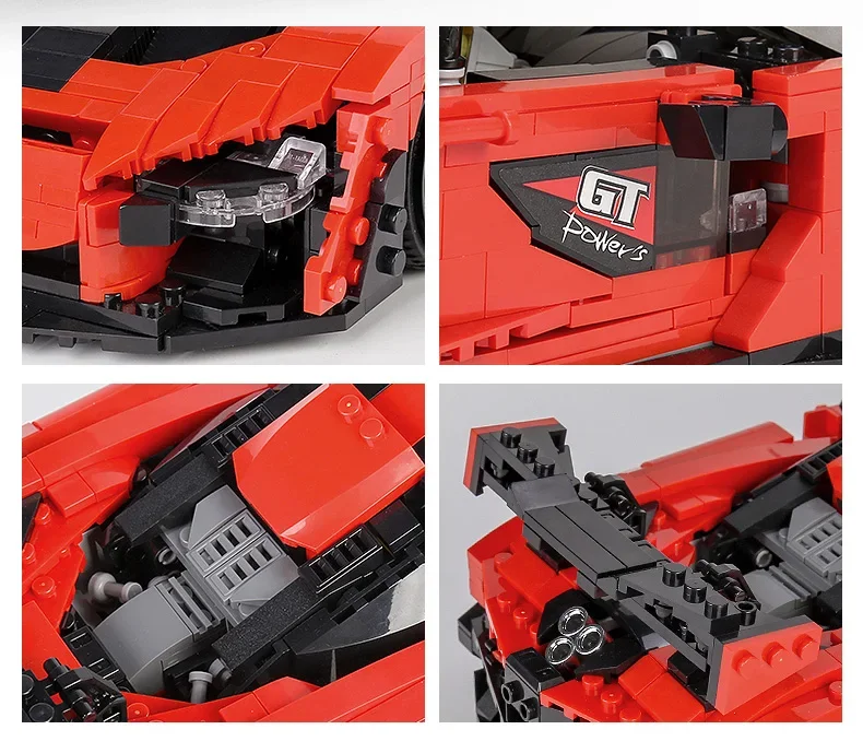 1182PCS Super car Sanna MOC Building Blocks and Construction Toys For Adult Collectible Set 1:12 Scale Sports Cars Bricks Models