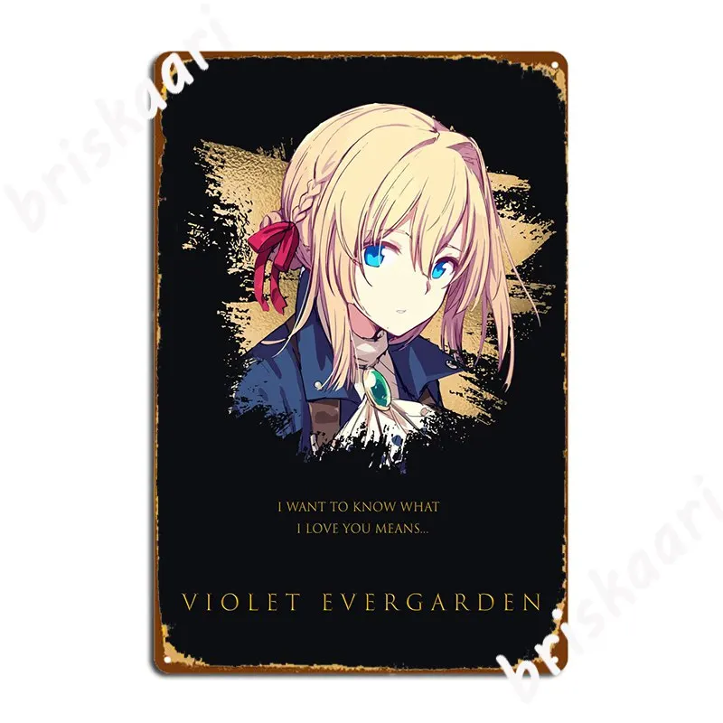 Violet Evergarden Metal Plaque Poster Pub Design Plaques Pub Garage Tin Sign Poster