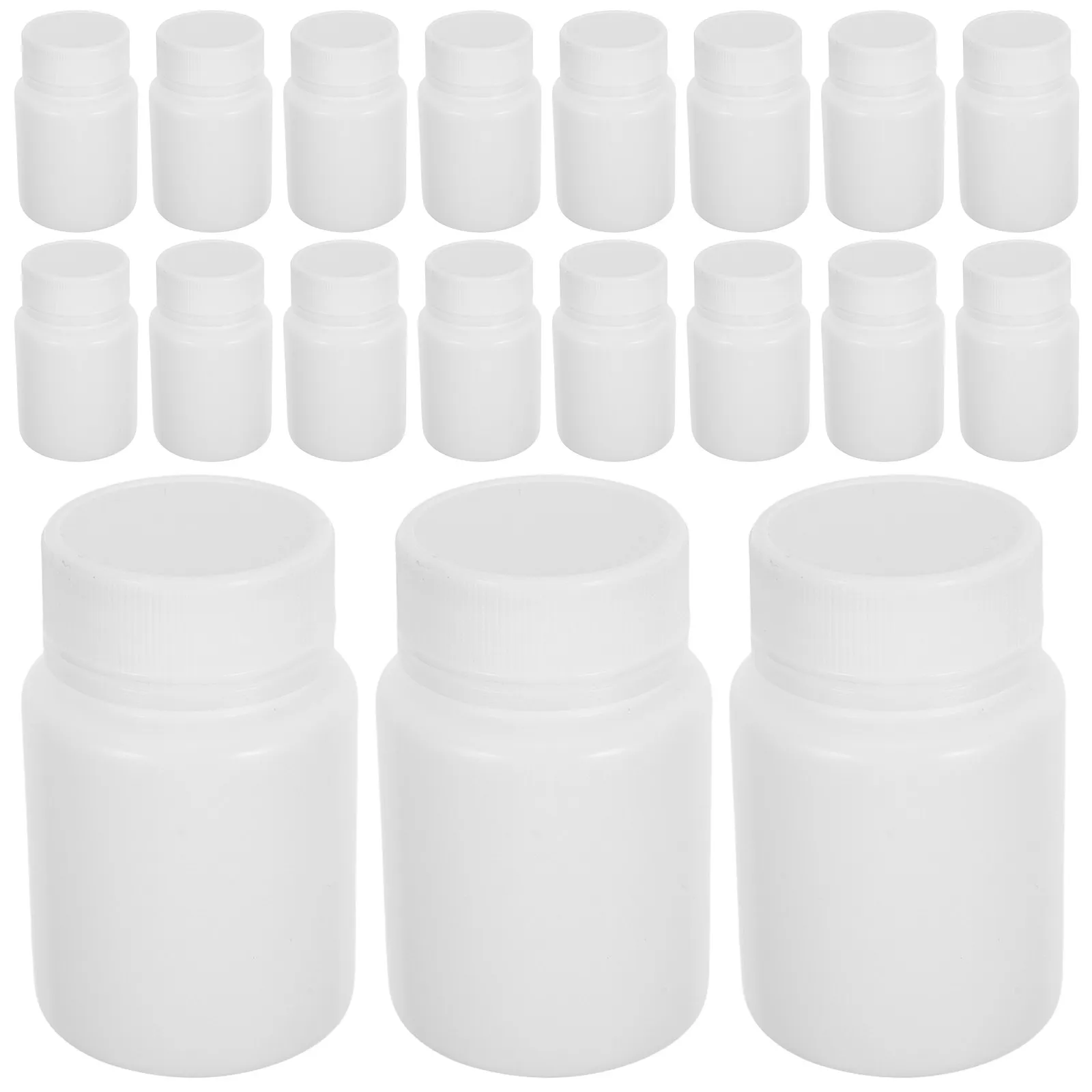 

50Pcs Plastic Pill Bottles White Small Containers Screw Cap Airtight Travel Medicine Supplement Storage Leakproof Bottle Capsule