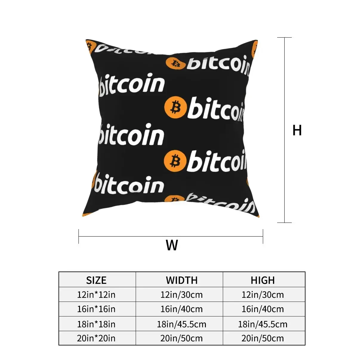 Bitcoin Crypto Cryptocurrency Btc Square Pillow Case Polyester Decorative Pillow Bitcoin Ethereum Blockchain Cushion Covers