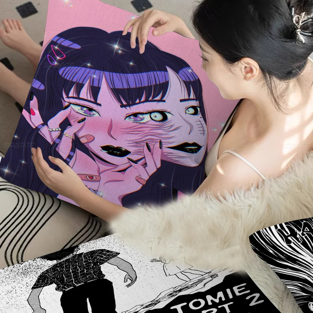 Horror Anime T-Tomie J-Junji Ito Personalized Pillow Cover Kids Bedroom Wild Party Decor Pillowcase Kid Birthday Shower Gift