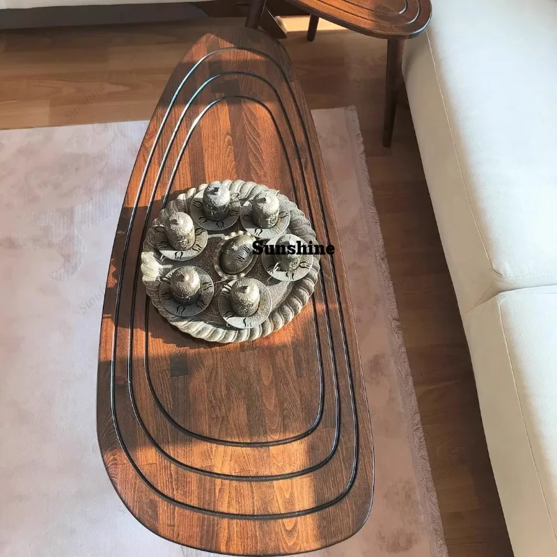 Nordic Soild Wood Soild Wood Modern Unique Aesthetic Light Luxury Side Table  Service Couchtisch Postmodern Furniture