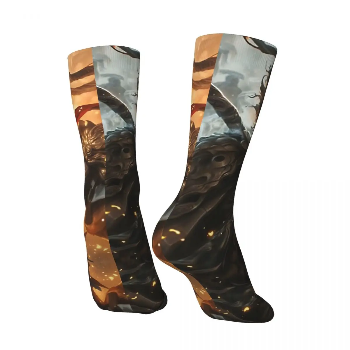 Crazy compression GungFu Monkey Wukong Sock for Men Harajuku Black Myth Wukong Game Quality Pattern Crew Sock Casual