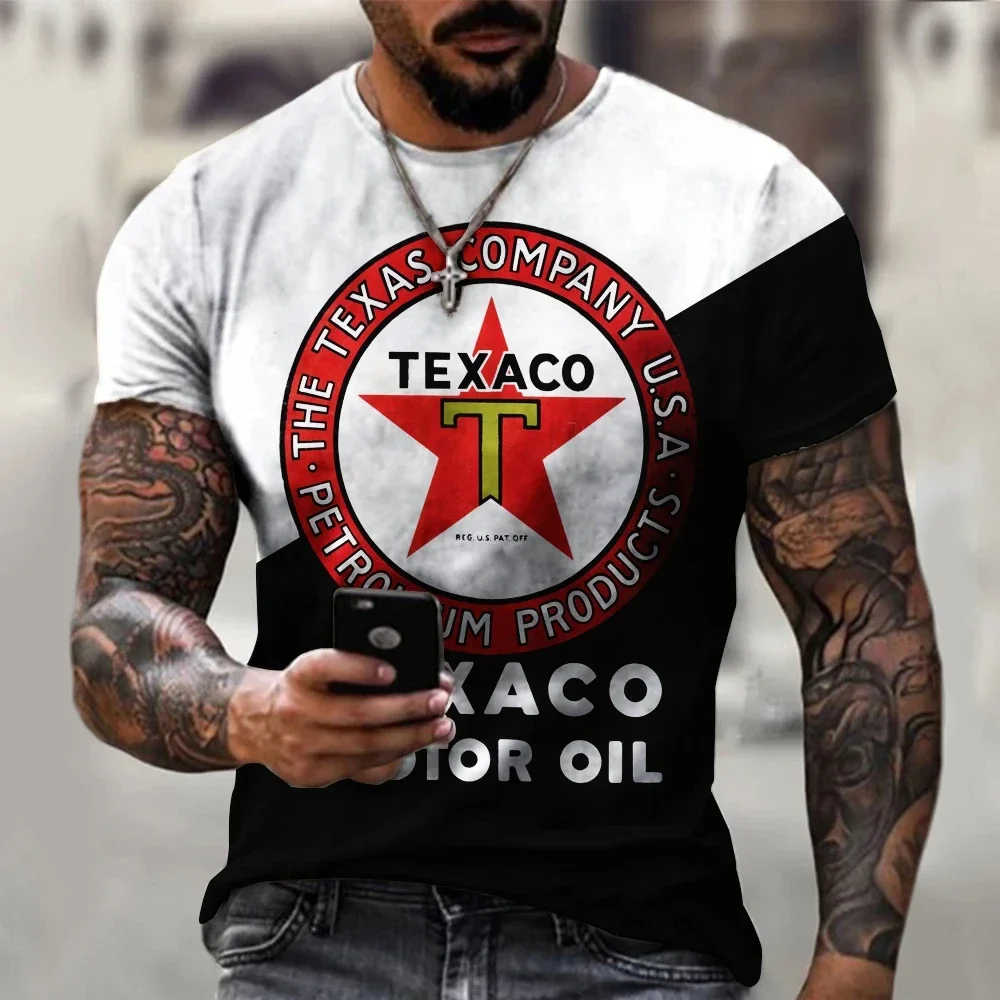 3D-T-Shirts für Herren, Vintage-Öl-T-Shirt, Street-Fashion, Castrol-Print, kurzärmelig, locker geschnitten, Oversize-Motorrad-T-Shirt, Oberteile, T-Shirts – Detail 9