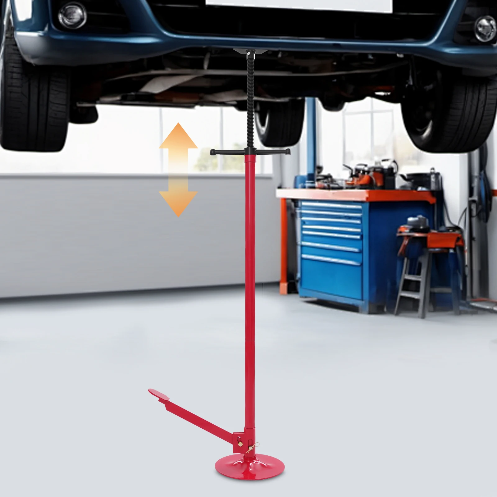 Supporto sotto il paranco Supporto per armadio da 0,7 T Jack per palo regolabile in altezza 133,5-200 cm per riparazioni auto