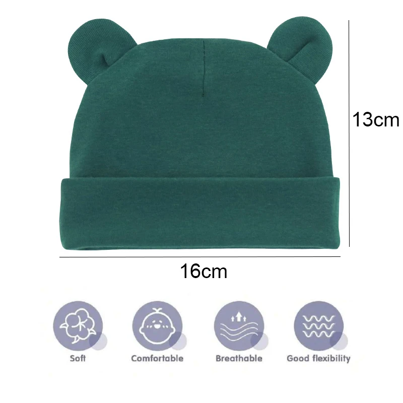 قبعات الطفل لحديثي الولادة بلون قبعة الاطفال الدب القبعات الأطفال لينة القطن تنفس ماصة للعرق بنين بنات الطفل الاشياء #6