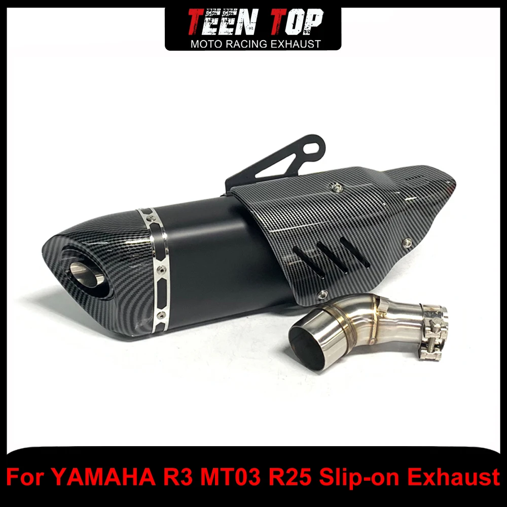 

Stainless Steel Motorcycle 51mm Full Exhaust Systems For YAMAHA R3 MT03 R25 Slip-on Exhaust Middle Connection Pipe with Cover