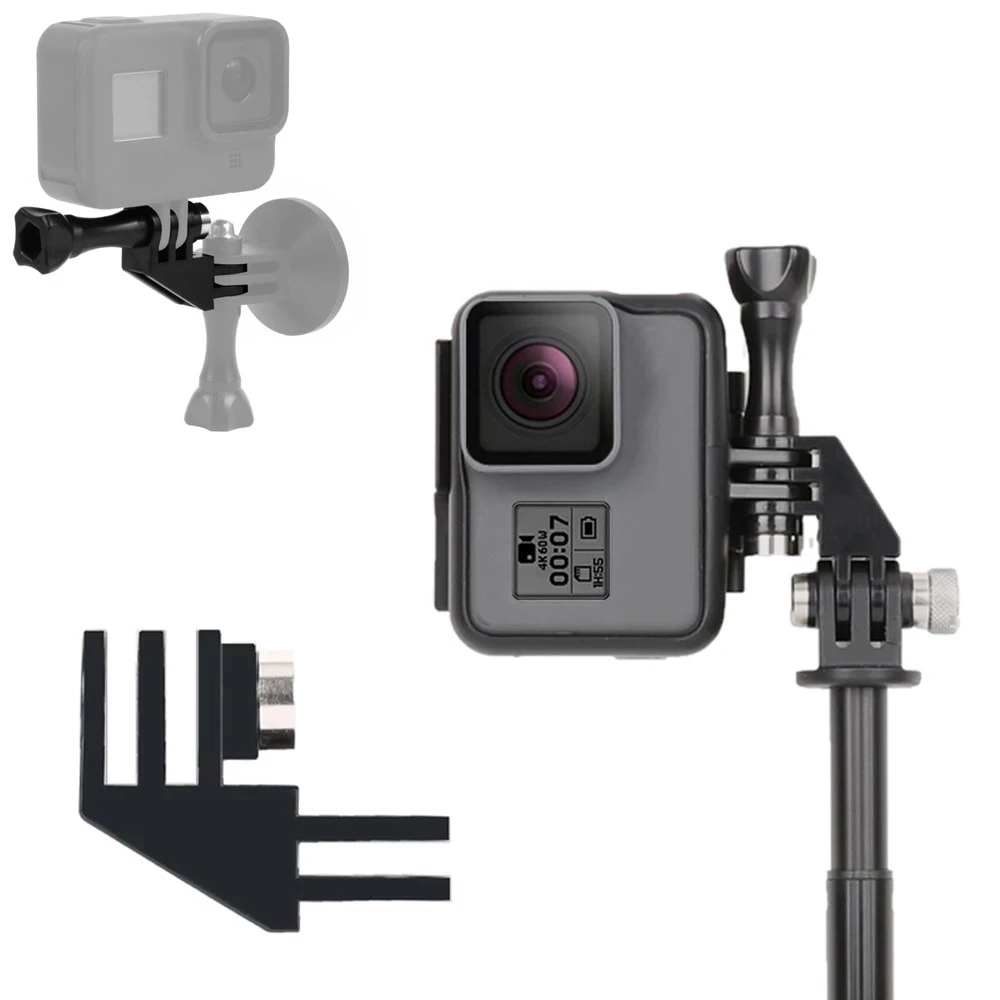 GoPro,ヒーロー8/7,dji akaso,カムparkアクションカメラアクセサリー用の親指ネジ付き90度アダプター