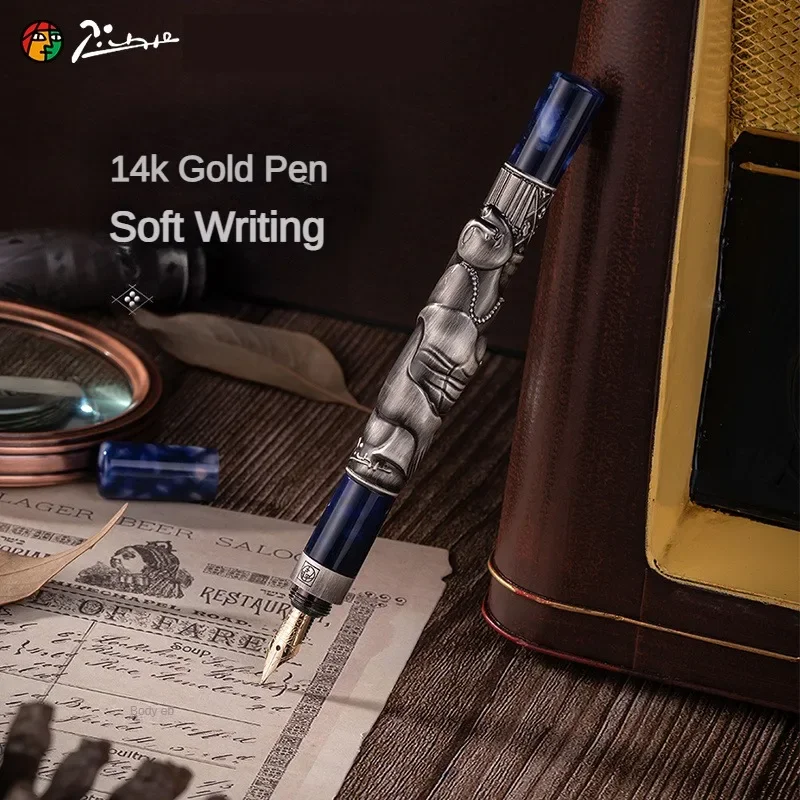 Pimio 88 Series Fountain Pen 14K Gold Fine Nib Luxury Elegant Calligraphy Pens Business School Office Supplies Stationery Gift