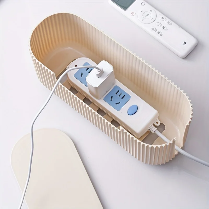 Scatola per cavi satinata, nascondere prese multiple e cavi. Durevole, sicuro per animali domestici, facile montaggio. Organizzare la tua scrivania e la casa!