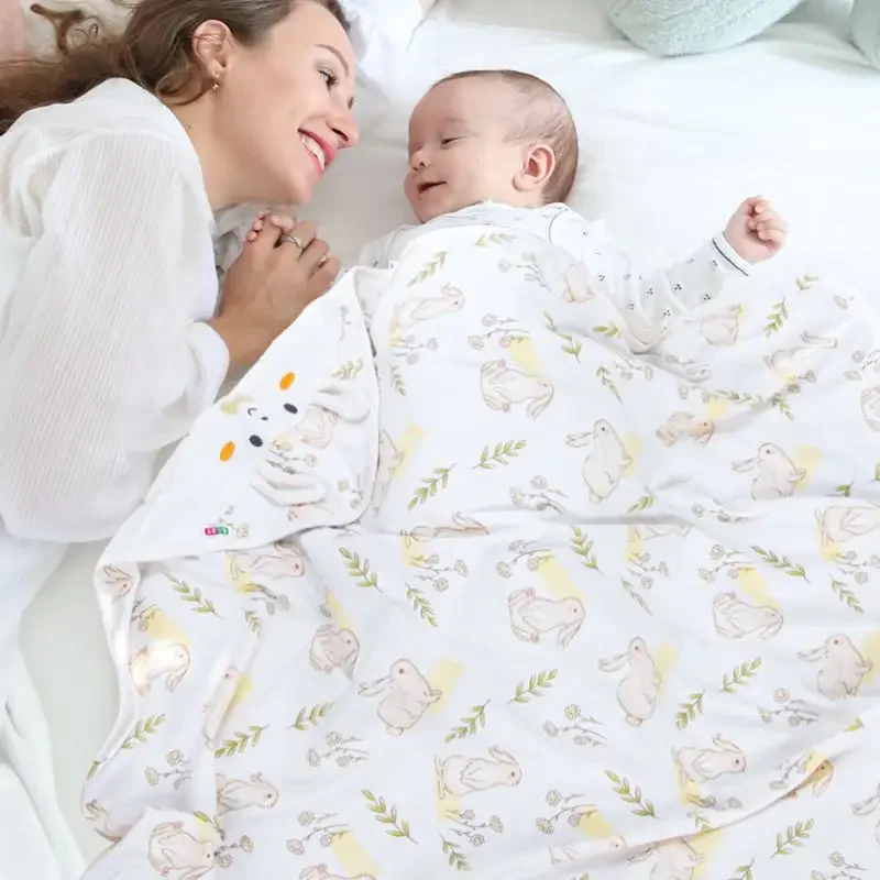 Baby Quilt Spring and Summer Biduole Newborn Thin Pure Cotton Quilt Newborn Baby Wrap Single Swaddle for New Birth Room