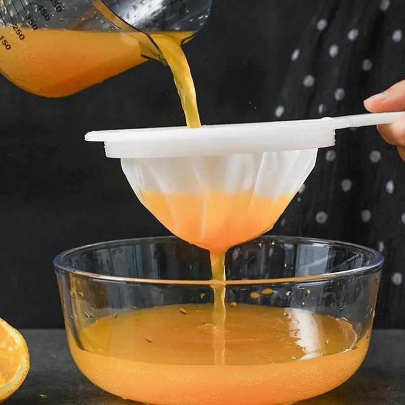 Mesh Kitchen Ultra-Fine Nylon Mesh Strainer, Plastic Sieve Fine Mesh with Handle Kitchen Tool for Milk, Yogurt, Juice