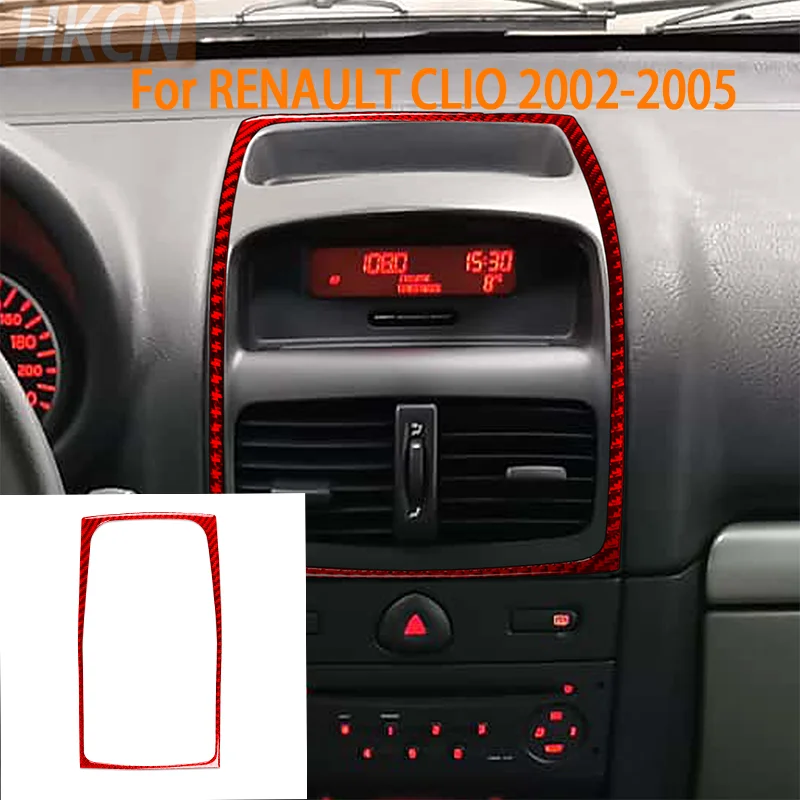 

Real Soft Carbon Fiber Car Central Control Panel Sticker Interior Trim Accessories For RENAULT CLIO 2002 2003 2004 2005