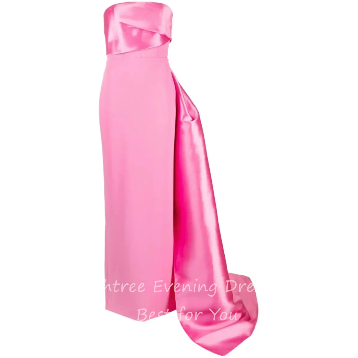 Eightree Rose Pink eleganckie suknie wieczorowe na wesela bez ramiączek satynowe suknie na specjalne okazje sukienka dla gościa weselnego dla kobiet vestidos de casamento convidada