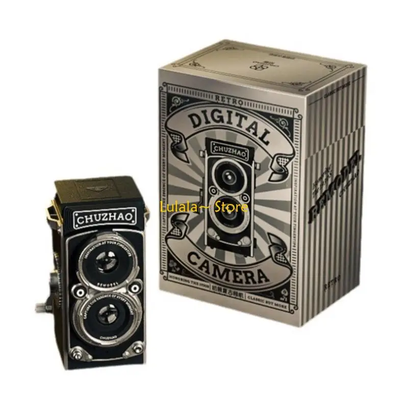 

Y4QA Vintage Mini Digital Camera 12MP 1080p Video Recorder Double Lens Camera