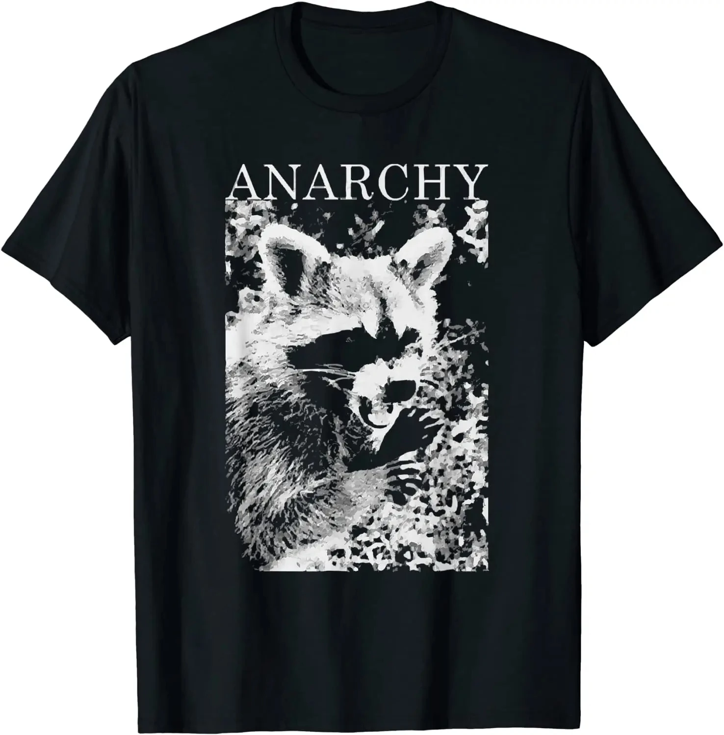 

ANARCHY RACCOON FUNNY T-Shirt Mens T Shirts Vintage T Shirt Graphic T Shirts Oversized T Shirt Casual Cotton Four Seasons