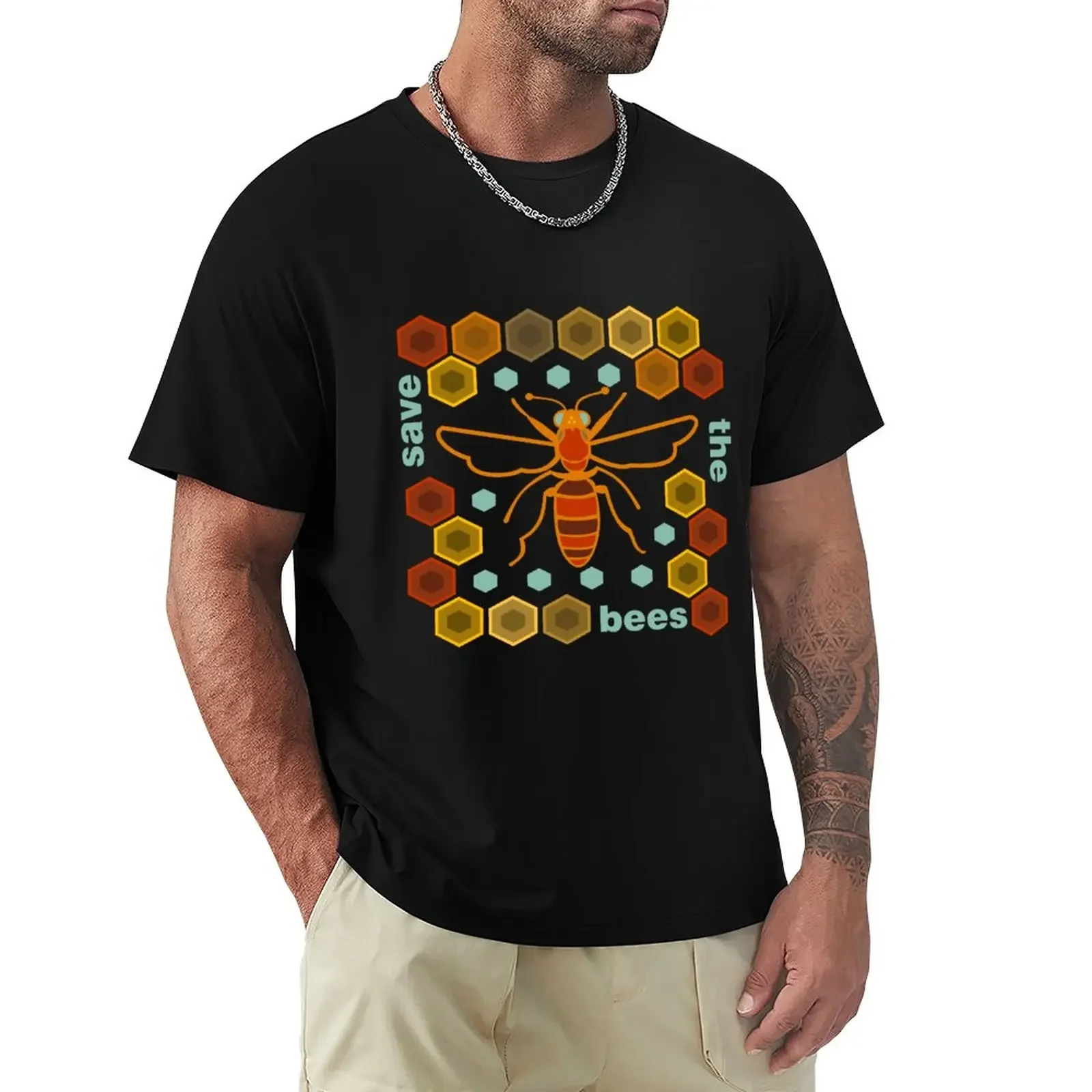 

Save the Bees T-Shirt quick-drying graphics hippie clothes plain black t shirts men