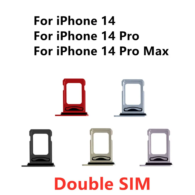 Porte-carte double SIM pour iPhone 14 Pro Max Plus, avec prise de lecteur