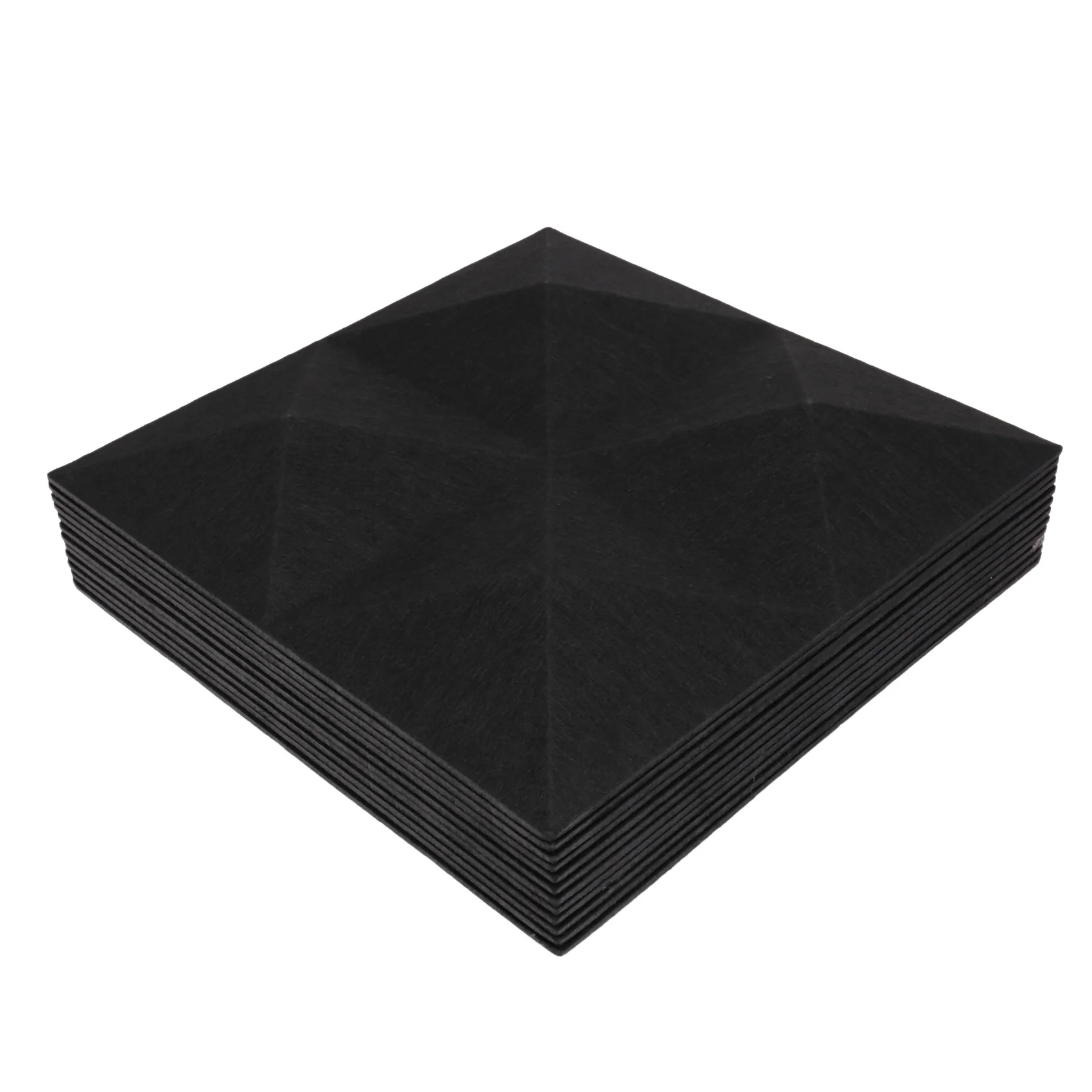 A64T-12Pack Pyramid Acoustic Absorption Panel,12X12X0.12Inch Soundproofing Panel,Great For Wall Decoration,Black