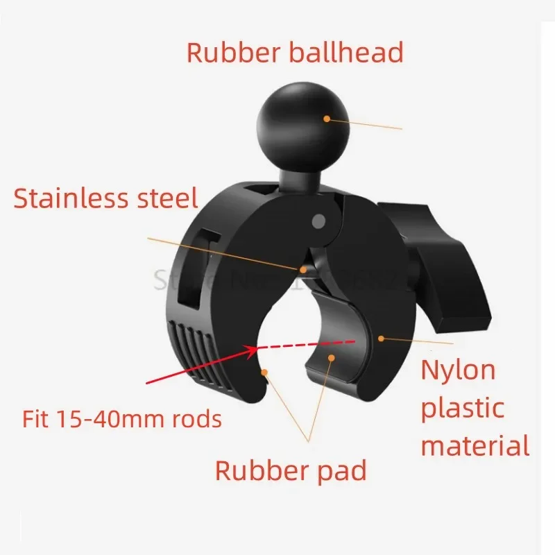 مشبك مقود الدراجات النارية والدراجات ، قاعدة تثبيت قضيب السكك الحديدية ، 1 "Ballhead لكاميرا حركة GoPro ، مشبك تثبيت المشبك