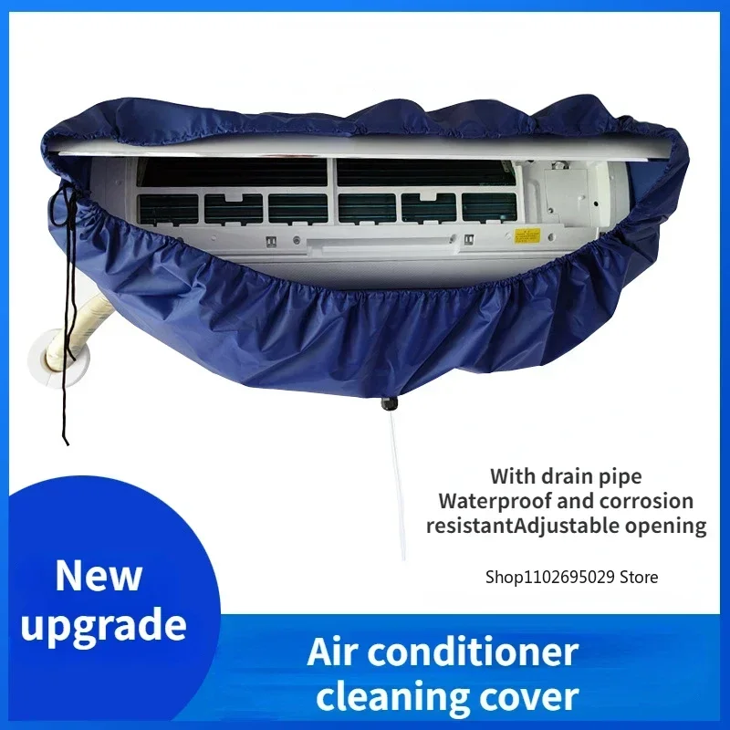 Air Conditioner Cleaning Cover Double Layer Thickening Wash Mounted Protective Dust Cleaner Bag Tightening Belt