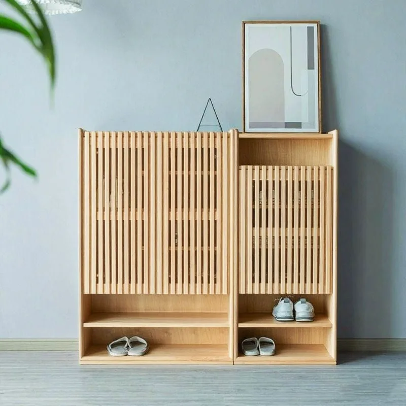 Bamboo Minimalist Shoe Cabinet Luxury Nordic Apartments Room Shoe Cabinet Organizers Entryway Scarpiere Per Scarpe Furniture