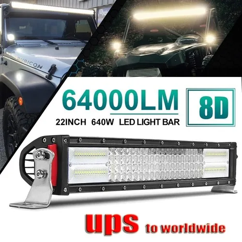 BraveWAY 22" LED-Lichtleiste Flutlicht-Spot-Kombi Arbeitsleuchte Fahrlicht Nebelscheinwerfer Offroad-Beleuchtung für SUV Ute ATV Truck 4x4 Boot