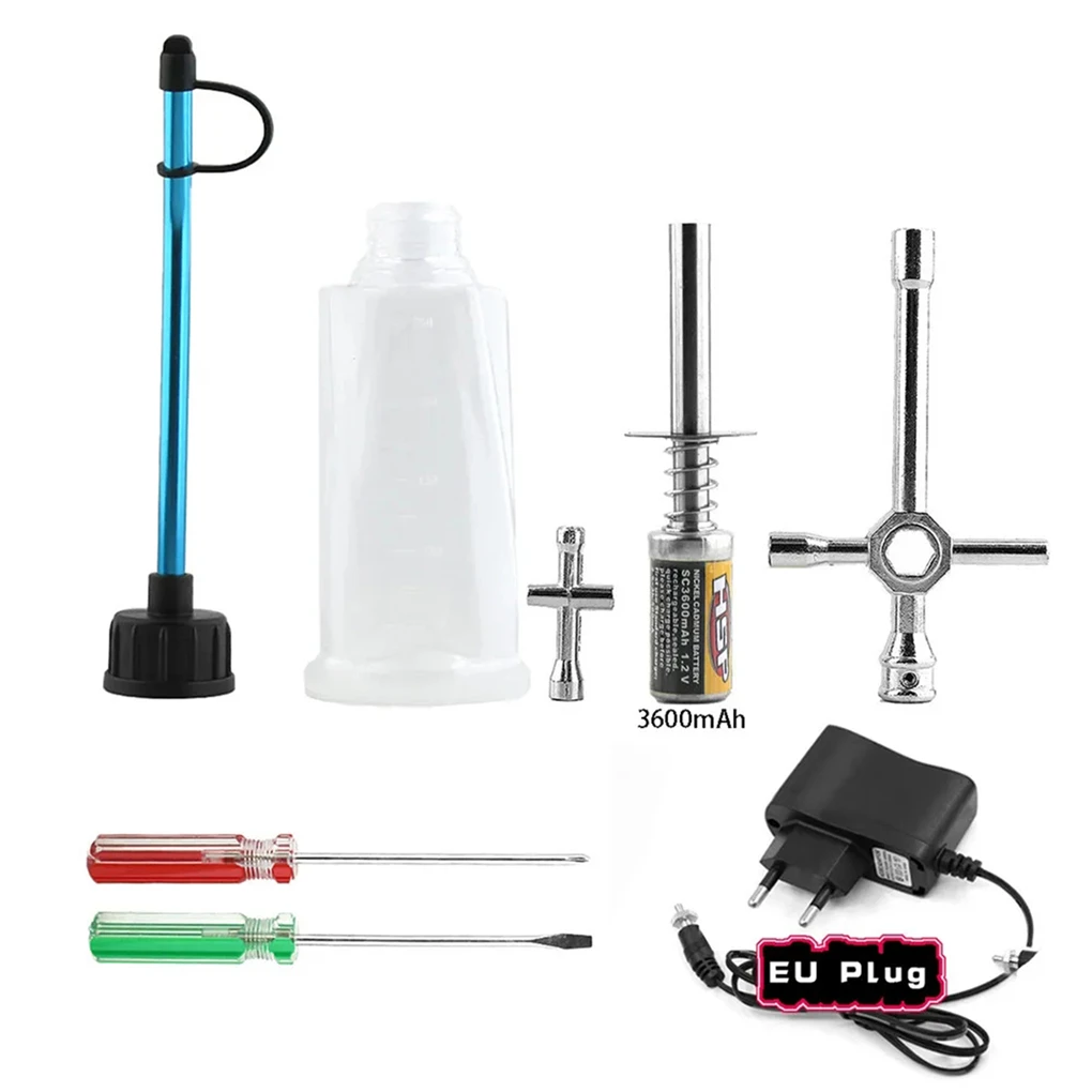 1800 3600mAh Starter Glow Plug Igniter Kit Tool Fuel Bottle Combo for 1/8 1/10  RC Car Nitro Engine Power Redcat HSP RC Car Part