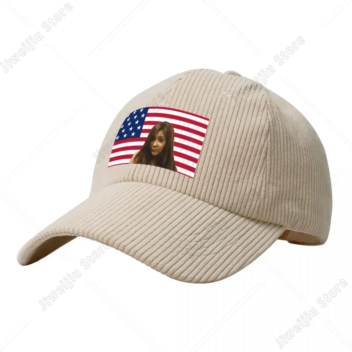 Snooki's Mugshot on the American Flag Corduroy Baseball Cap Fishing cap Hat Baseball Cap Wear Men Women's