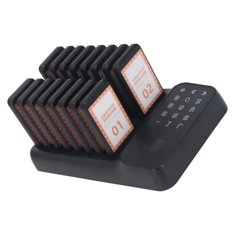 نظام النداء للمطاعم نظام طابور الاتصال اللاسلكي مطعم انتظار الطنانات الاهتزاز 16 جهاز النداء للضيوف 100-240 فولت المملكة المتحدة التوصيل #6
