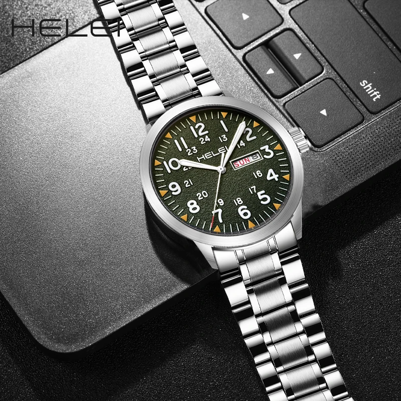 HELEI new models 2024 helmsman series personalized wind multi-function quartz movement men's quartz watches men's wristwatches