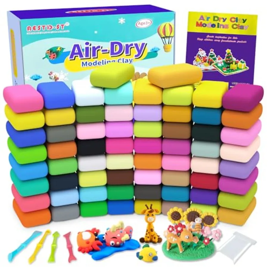 Air Dry Clay 66 Colors, Modeling Clay for,DIY Magic Clay, Molding Clay Kit with Sculpting Tools, Non-Sticky Soft and Super Ligh