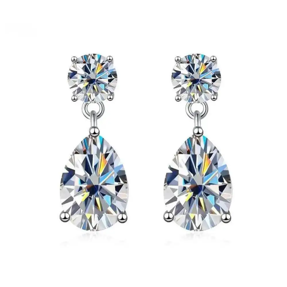 

JoiasHome 925 Sterling Silver 3CT D VVS1 Moissanite Drop Earrings Women Men Minimalist Luxury Gift Jewelry