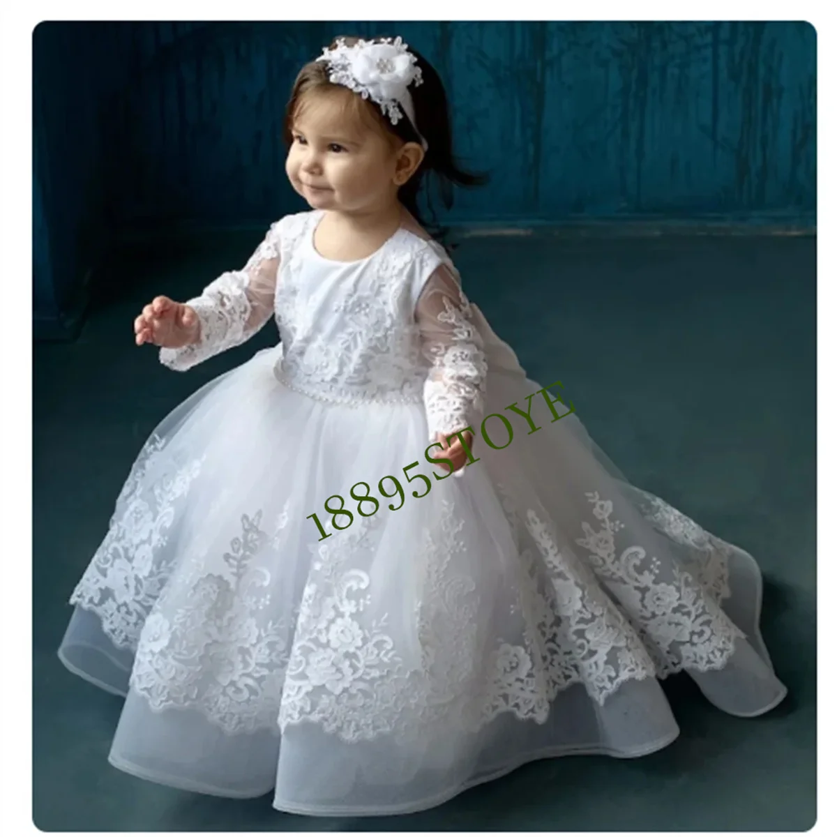 

Flower Girl Dresses Lace Appliques lovely Party Sleeveless For Weddings Birthday Pageant First Communion Formal Dress Gowns