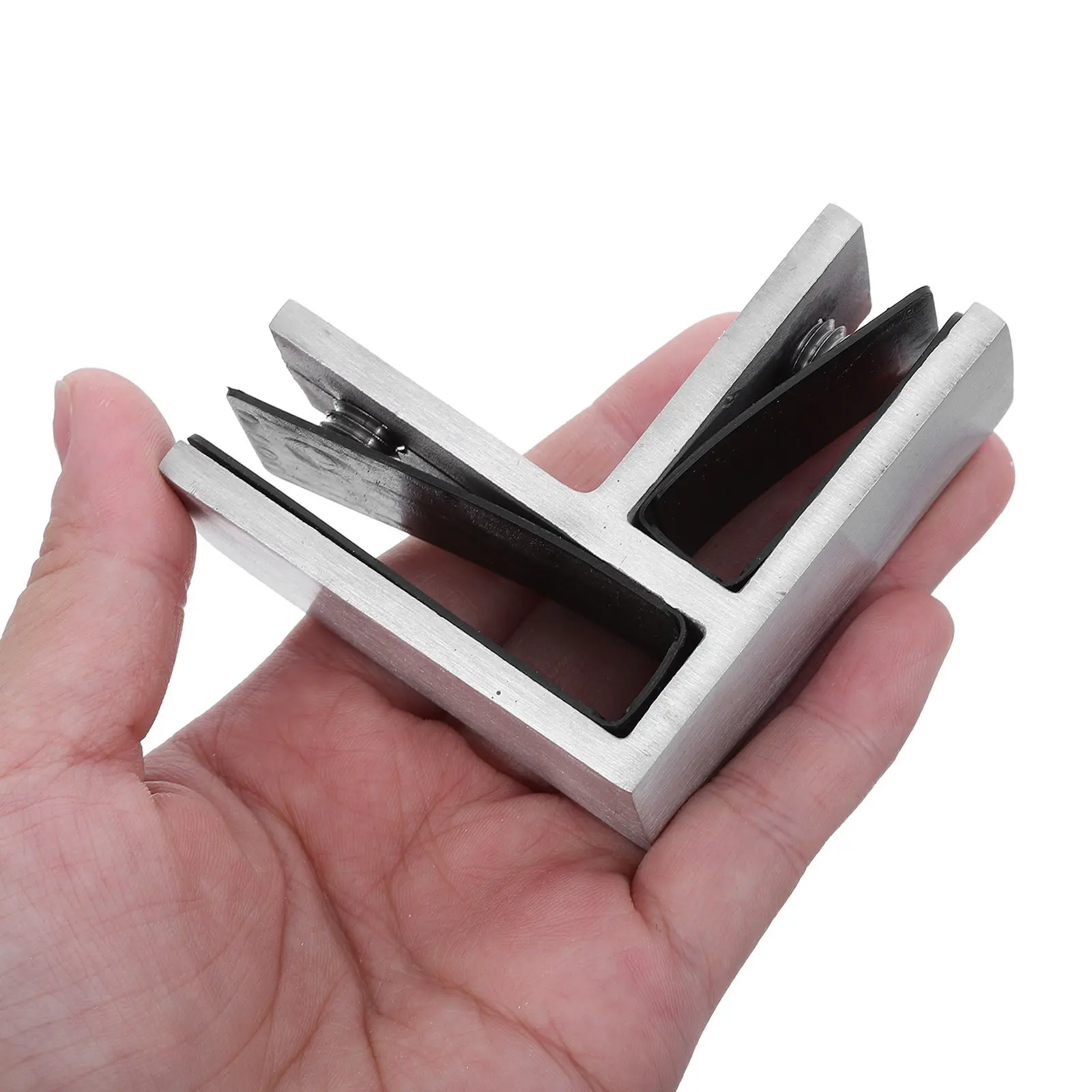 Stainless Steel 90 Degree Glass Clamp Heavy Duty Connector for Balustrade Tempered Glass Railing Hardware Railing Hardware Clamp
