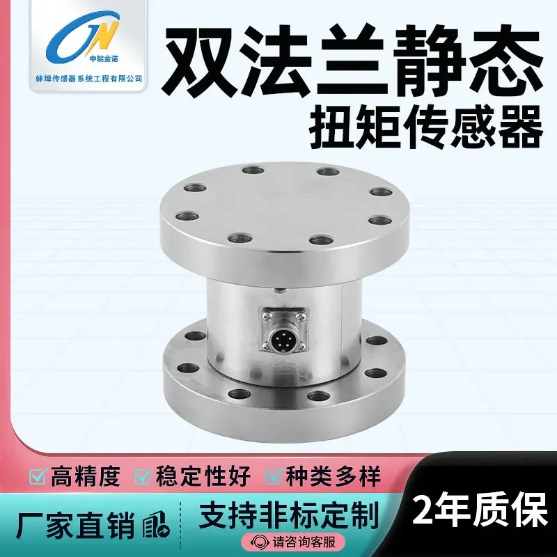 

Static double flange torque torque sensor for discontinuous rotation measurement of torque value