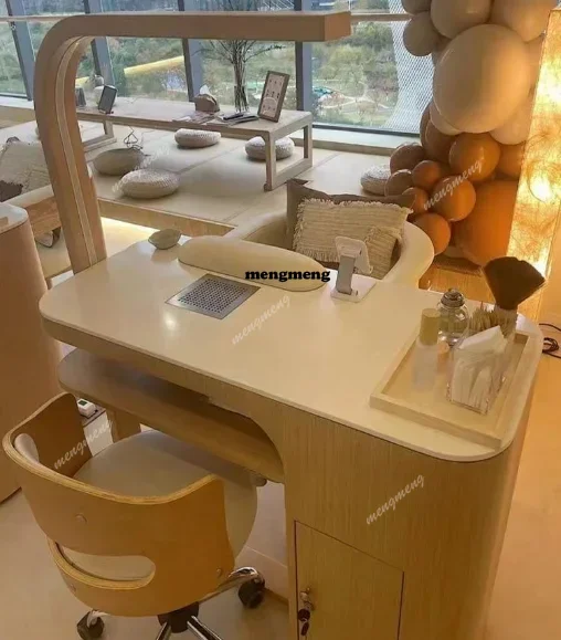 

Modern Ins Salon Furniture Single Manicure Table with Nail Lamp for Nail Bar Use