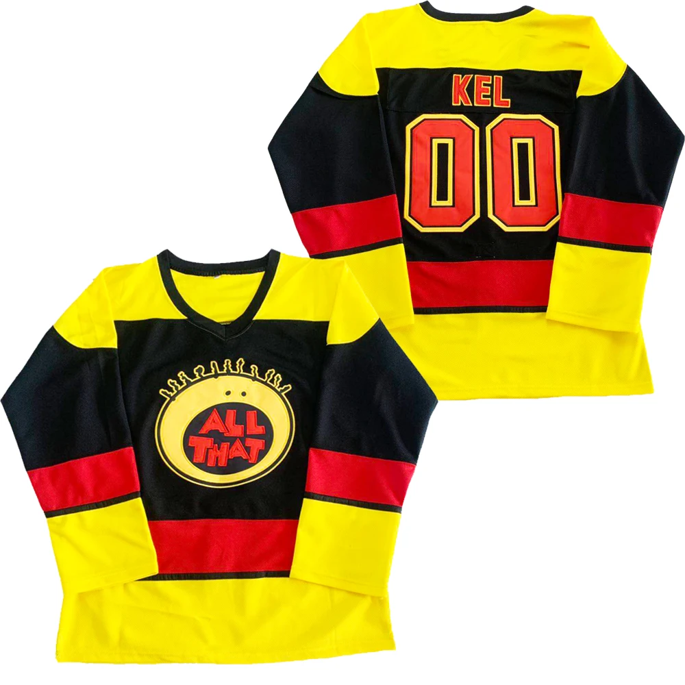 

Ice Hockey Jersey All That 00 Kel Outdoor Sportswear Jerseys Sewing Embroidery Black 2023 New High Quality Big Size Breathable