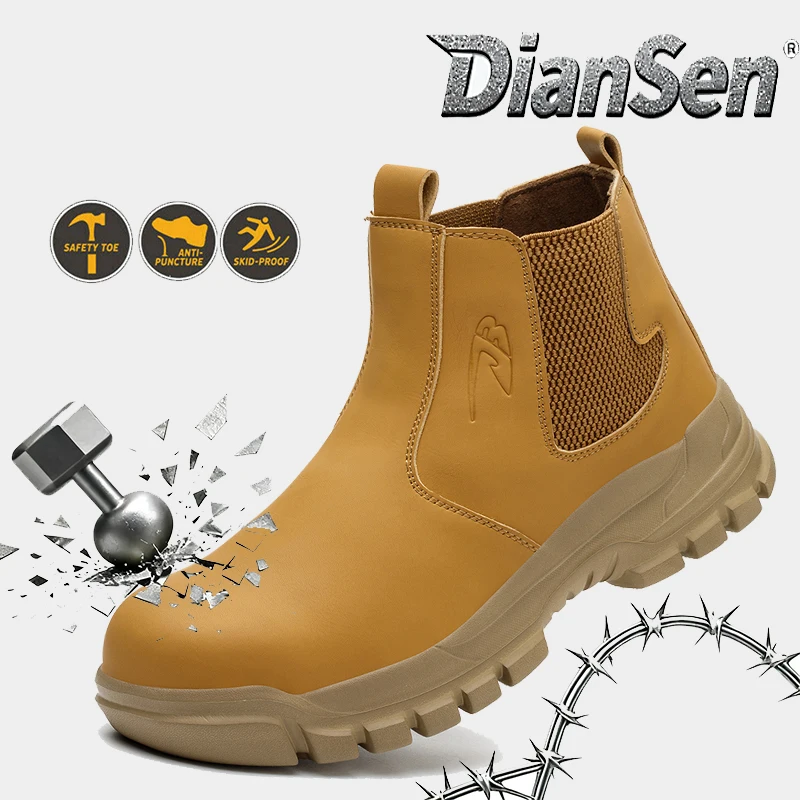 DianSen Safety Work Boots: Steel Toe Work Boots Anti-Puncture & Slip Resistant Safety Shoes Ultimate Protection for Hard Work