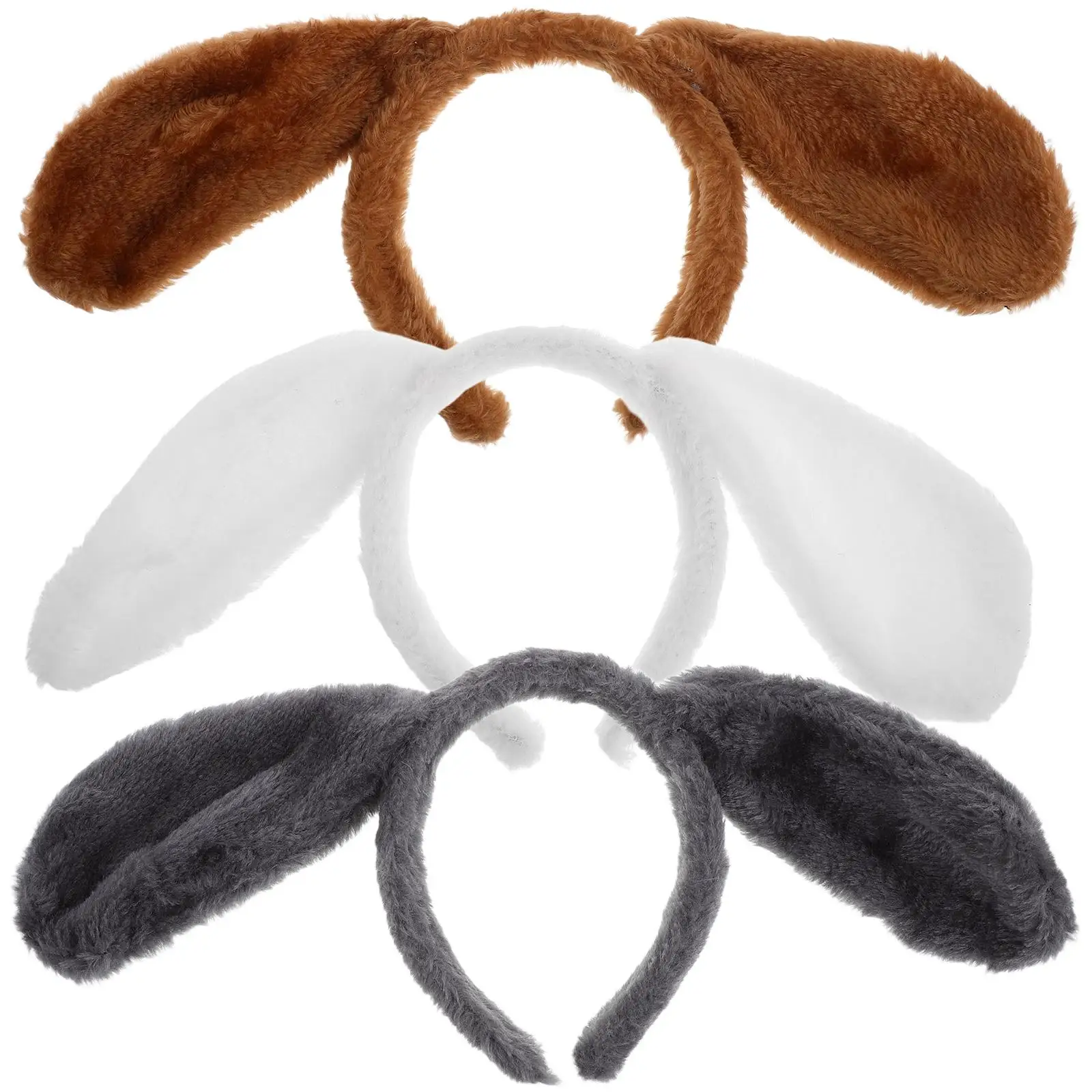 

3 Pcs Plush Headband for Women Animal Headbands Cute Puppy Headdress Cartoon Woman