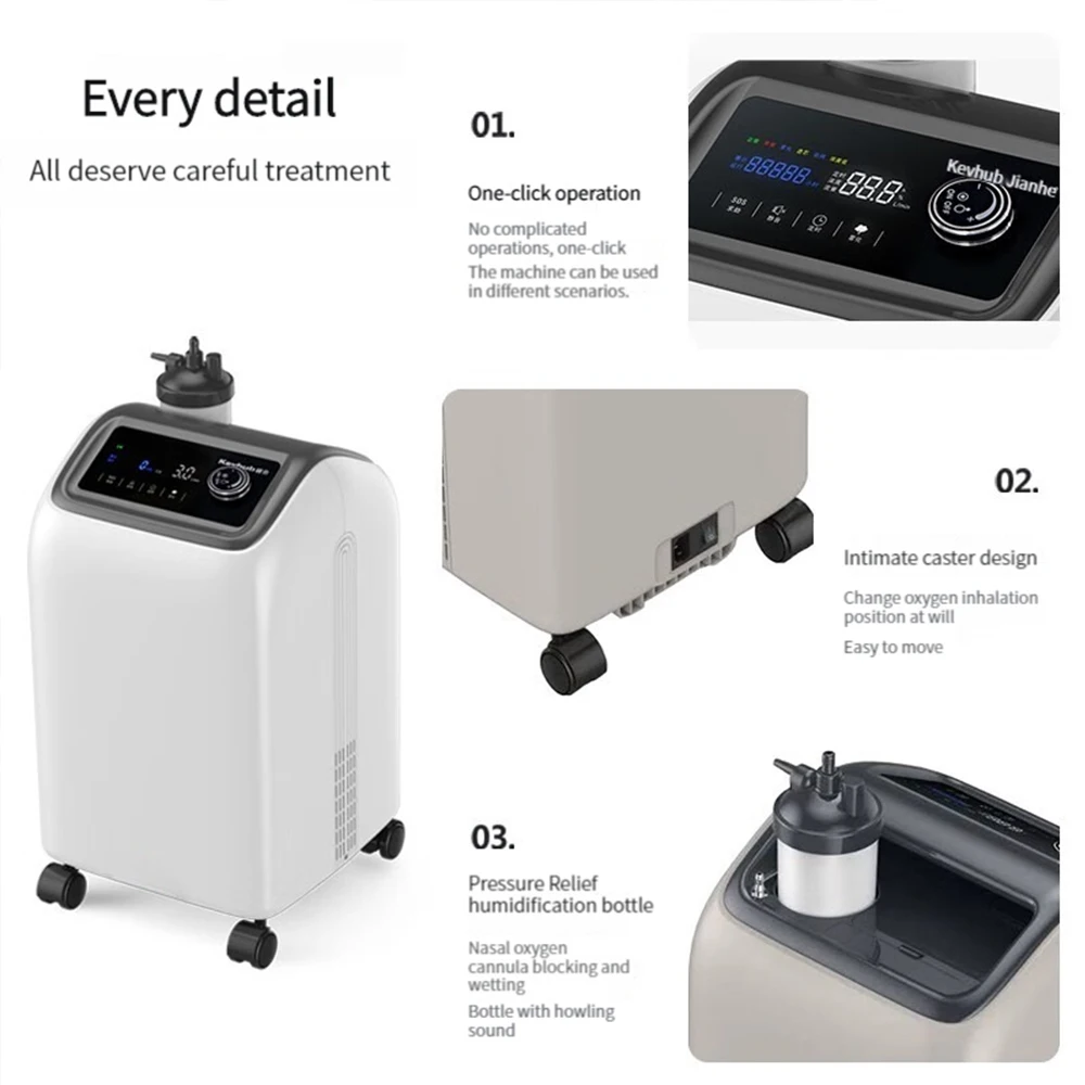 1L-5L Medical Oxygen Concentrator 93%±3% High Purity Home Use Oxygen Machine With Atomization Oxygen Generator Free Oxygen Mask