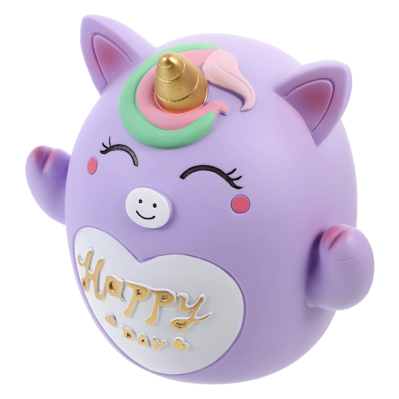 Skarbonka Jednorożec Nieskazitełna Wytrzymała Pojemnik na Monety Dekoracja Biurka Prezent Urodzinowy Winylowy Organizer na Monety